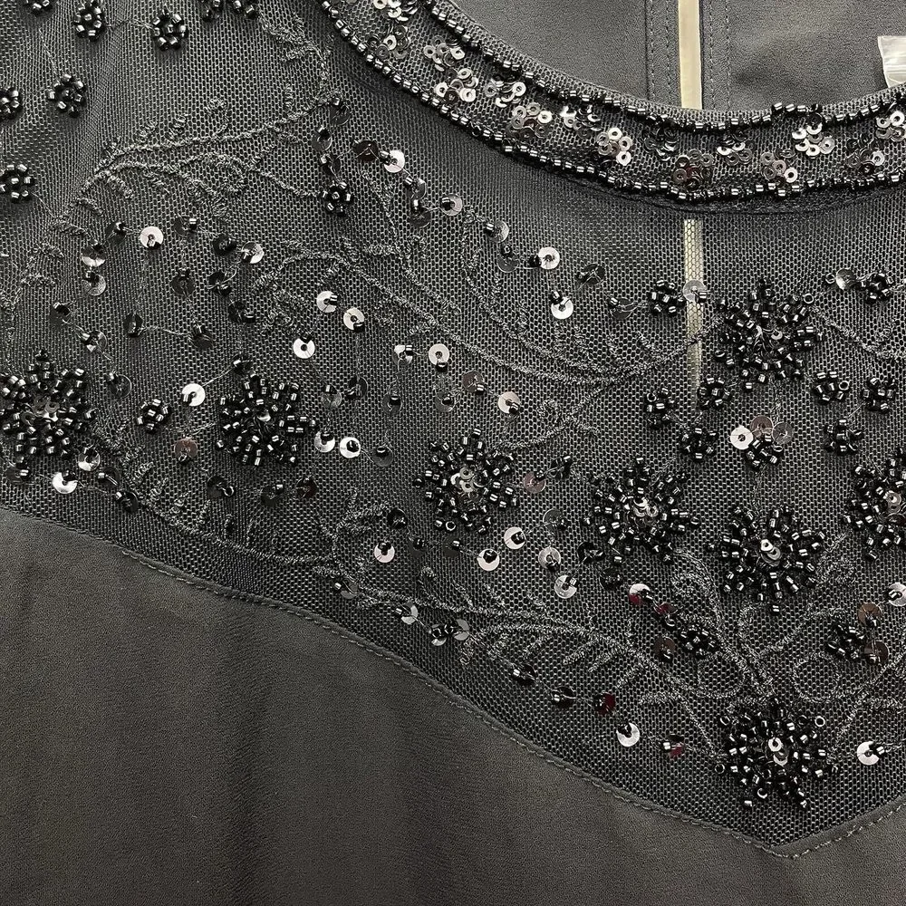 NWT Torrid Black Georgette Sequin Beaded Sleeveless‎ Blouse Size 5X - Picture 8 of 12